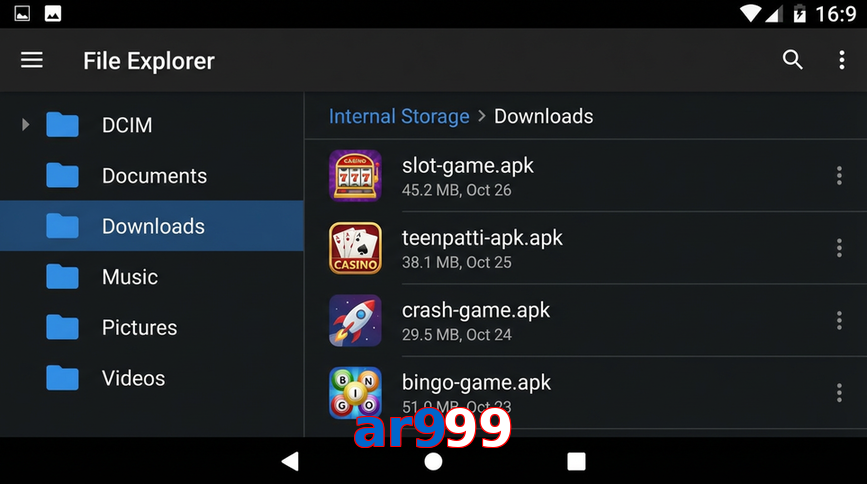 Main screen of Ar999 gameapk page for PK players