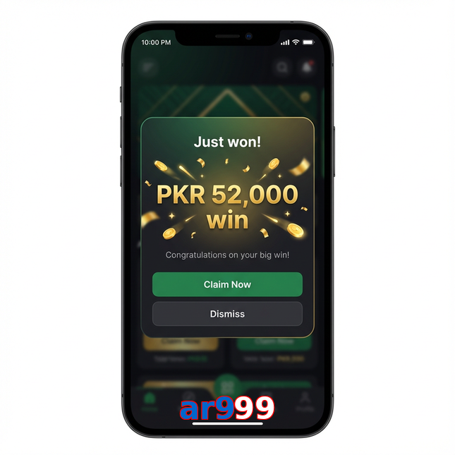 Main screen of Ar999 win page for PK players